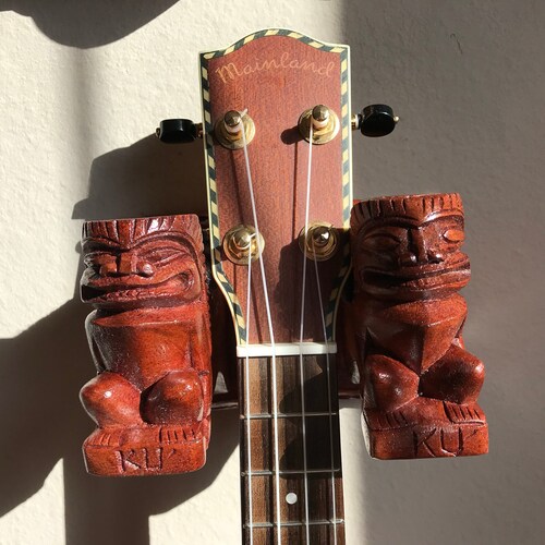 Ukulele Wall Mounts, Ukulele Holders, Guitar Holders, Tiki, shops Palm Tree or Pineapple Carvings
