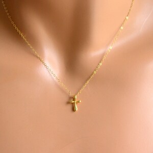 Small Gold Cross Necklace Women Girls Dainty Rosegold Sterling Silver Pendant Necklaces