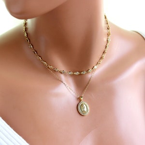 Our Lady of Guadalupe Pendant Necklace Gold Filled Guadalupe Necklaces Religious Catholic Jewelry Gift For Mom CZ Mary Charm Necklace