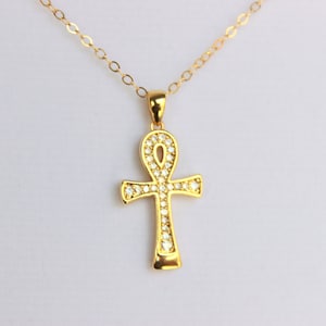Womens gold ankh necklace Clearance