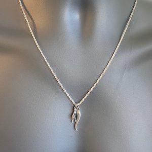 Sterling silver Mano cornuto charm necklace 925 silver cornicello Italian pride men’s men protection Necklace good luck gift Italy