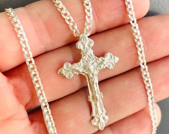 Catholic Crucifix Inri Cross Jesus Christ Pendant Chapel Sterling 925 ...