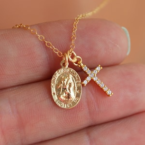 Saint christopher cross necklace sales