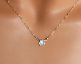 BEST SELLER Moonstone Necklace Women Girls Gold Filled or Sterling Silver Gemstones Rosegold AAAA Quality Minimalist Jewelry Delicate Simple