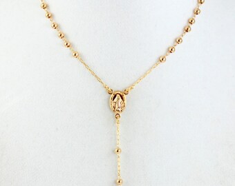 Gold Rosary Necklace HIGH QUALITY Cross Necklaces Women Jewelry Crucifix Pendant Miraculous Confirmation Gift Catholic Rosaries