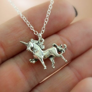BEST SELLER Sterling Silver Unicorn Necklace Women Jewelry Gift Mystical Magical Unicorns Little Girls Charm Pendant Young Gift High Quality