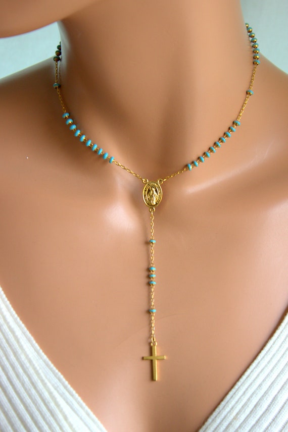 Holy Rosary Bracelet or Choker Necklace with Swarovski 