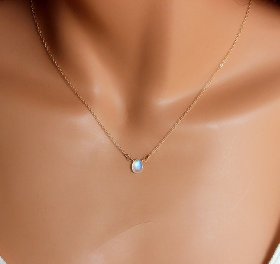 BEST SELLER Moonstone Necklace Women Girls Gold Filled or Sterling Silver Gemstones Rosegold AAAA Quality Minimalist Jewelry Delicate Simple