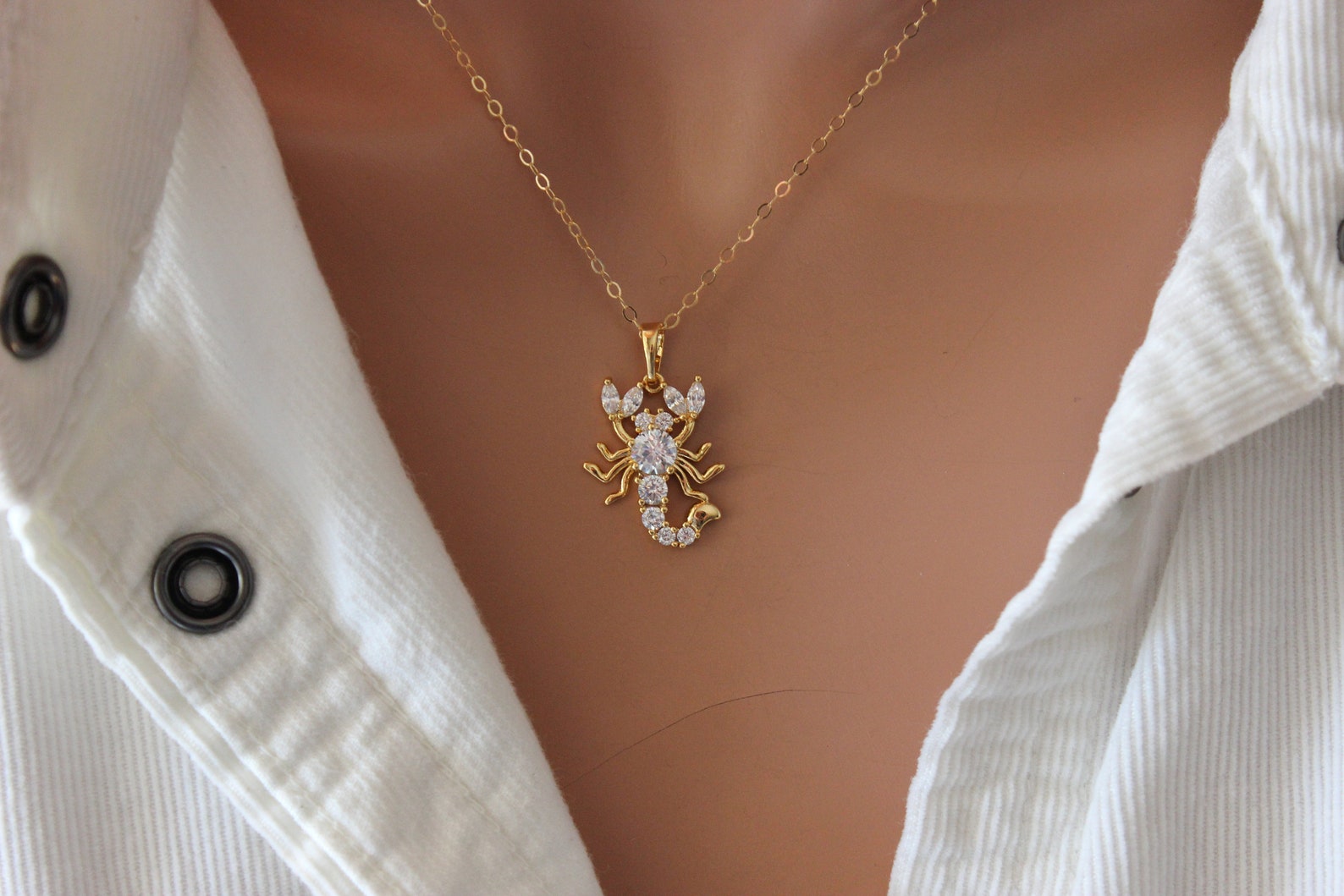 Rose Gold Sparkling Scorpio Dangle Charm