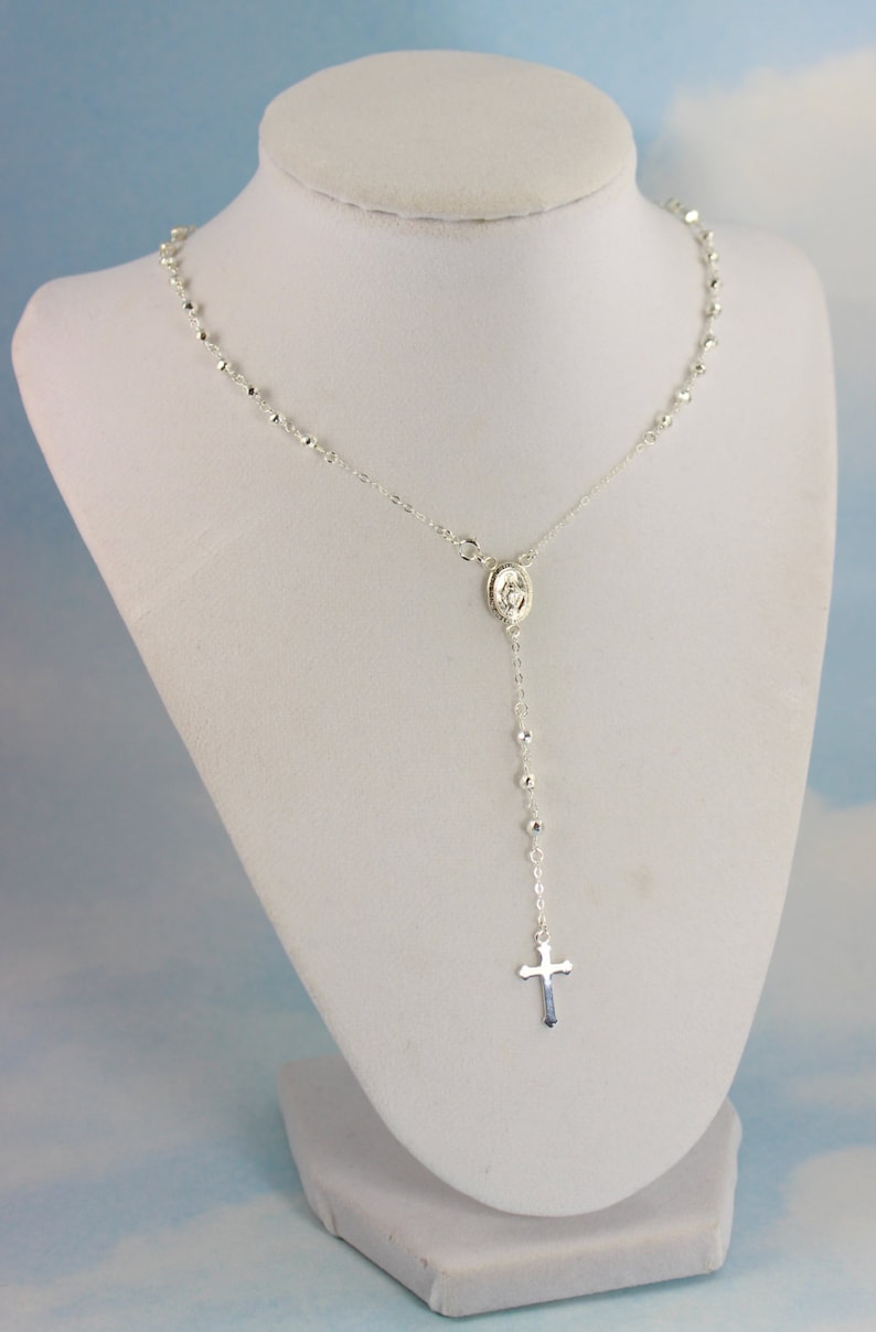 BEST SELLER Sterling Silver Rosary Necklace Pyrite Rosaries Etsy