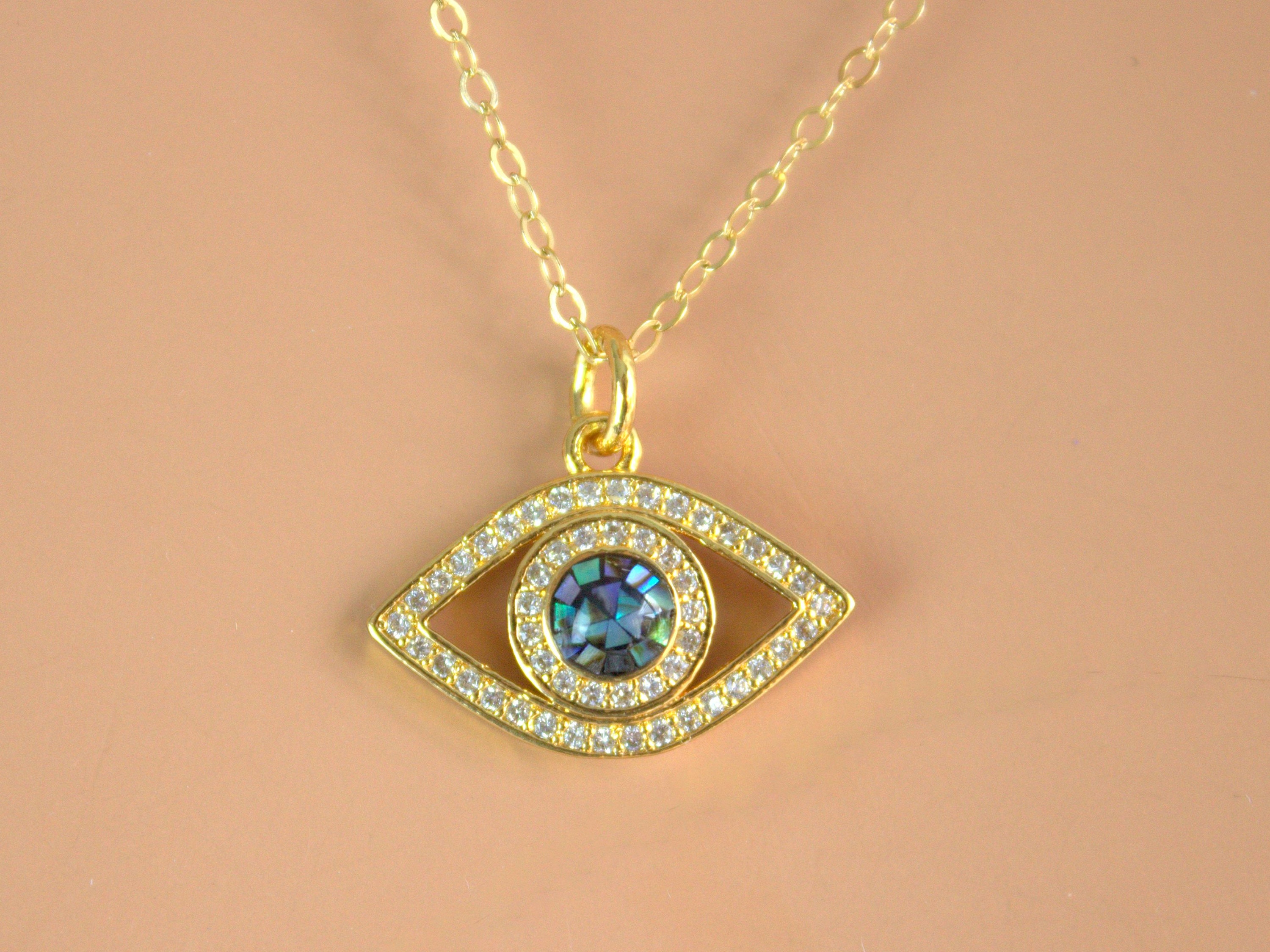Gold Evil Eye Necklace Eye Charm Necklaces Women Evil Eye Etsy