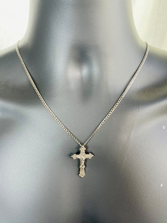 Vesitim 十字架ペンダントネックレス スターリングシルバー インフィニットローズフラワーネックレス レディース 信仰 ジュエ 並行輸入品 : Vesitim バタフライクロスネックレス 925スターリング