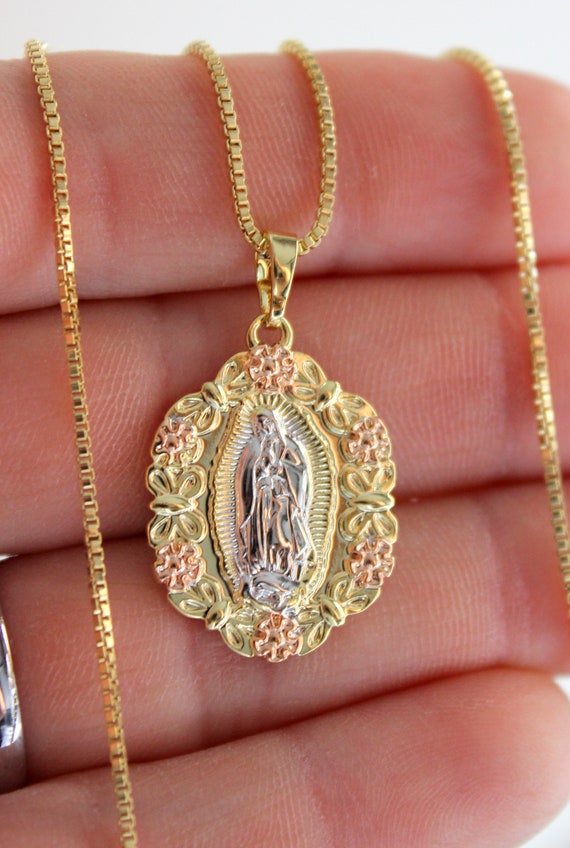 Guadalupe Charm Necklace Gold Filled 
