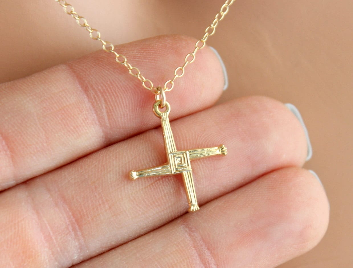 Gold Over Sterling Silver St. Brigid Cross – Tallys Religious Gifts and  Church Supplies