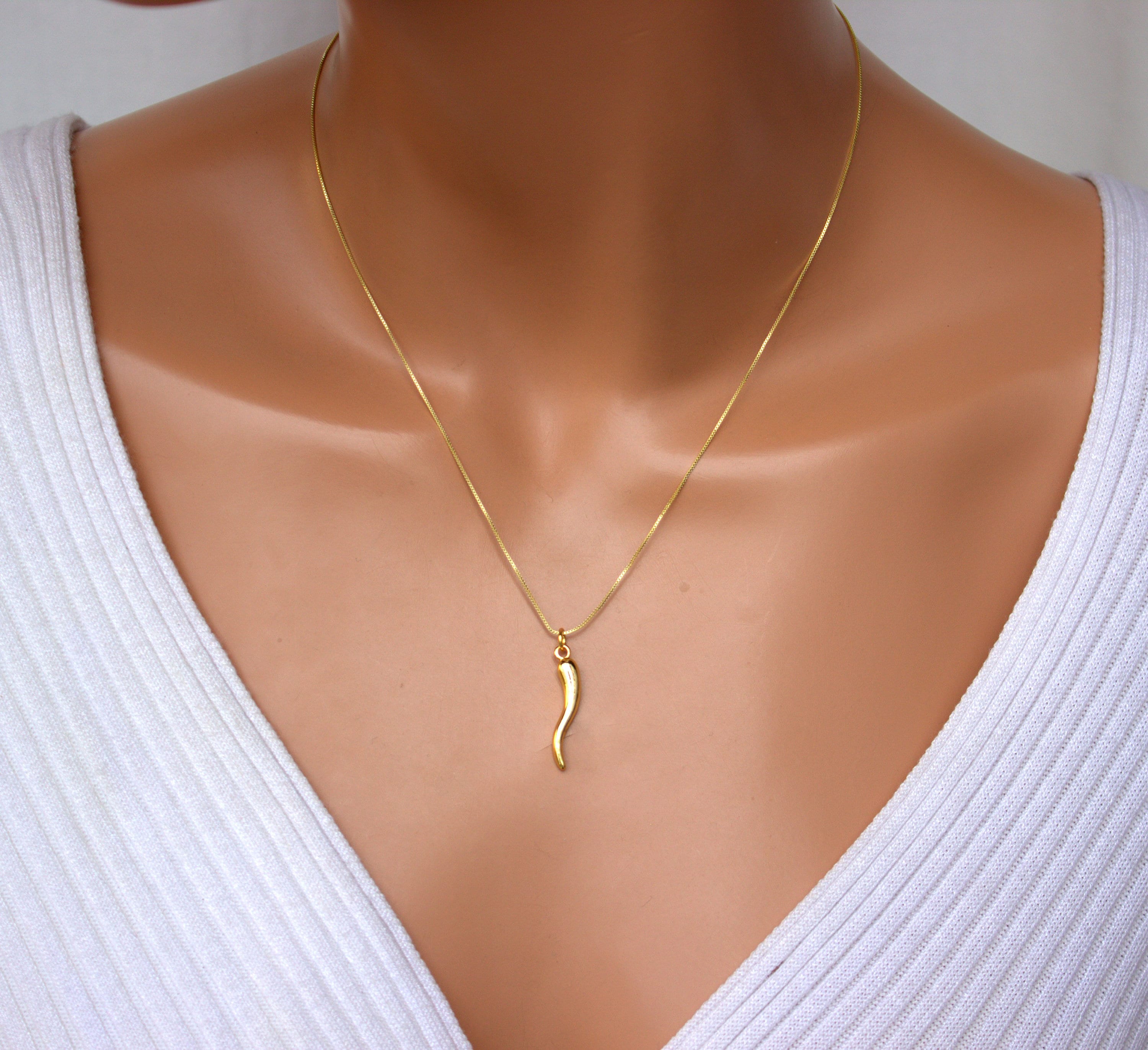 Italian horn mens necklace deals
