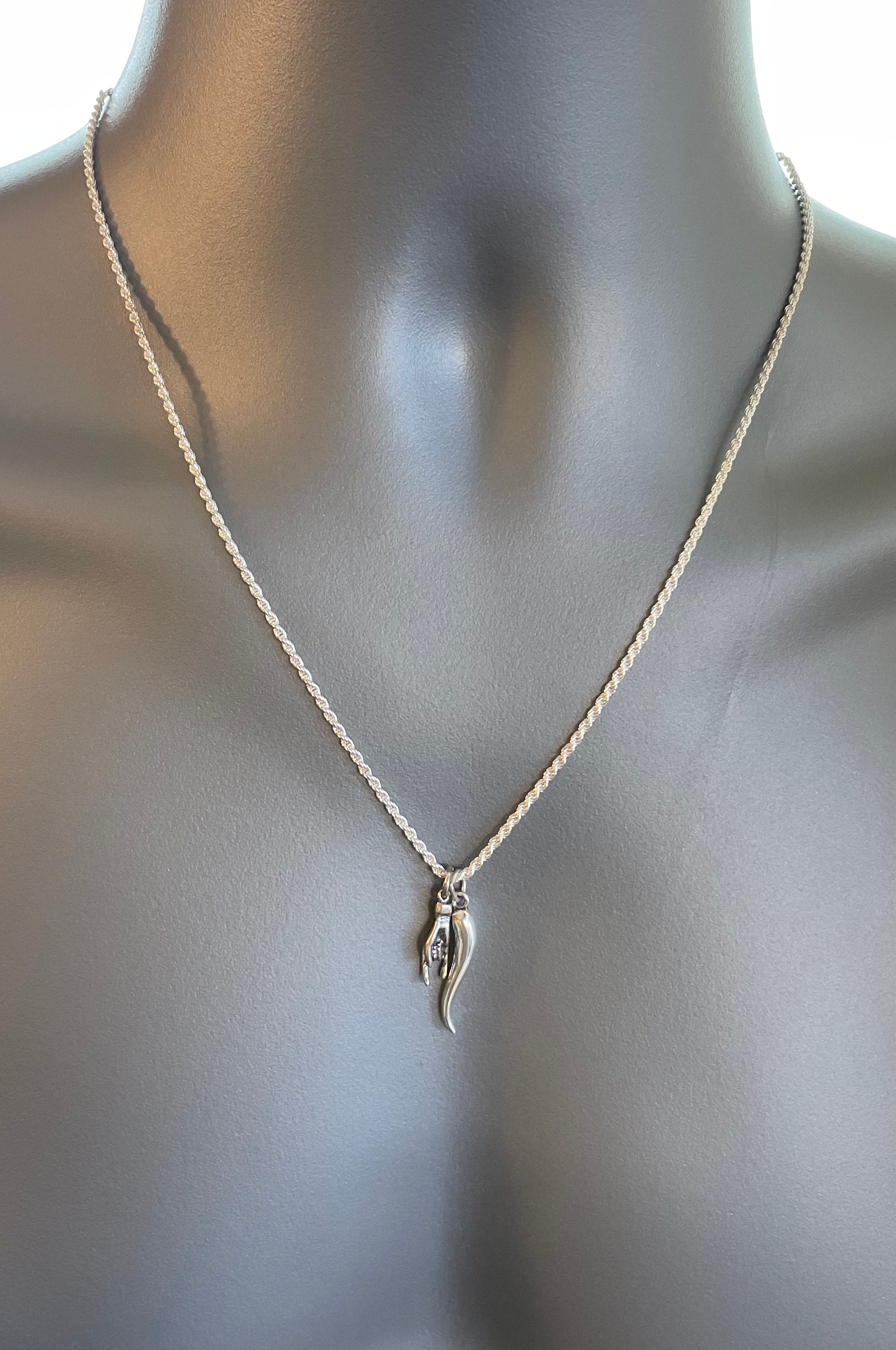 corno necklace silver LORO ロロ　enof corno necklace silver LORO ENOF ロロ Italian Horn Necklace