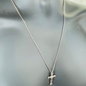 Large 925 Sterling Silver Crucifix Cross Pendant Necklace for Men Curb ...