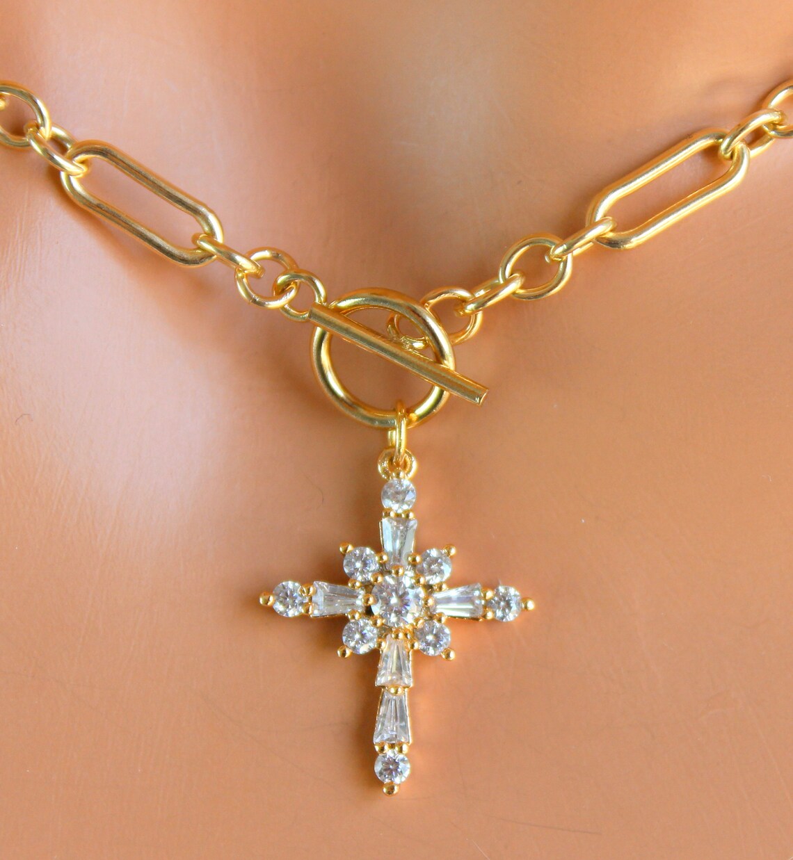 BEST SELLER Sterling Silver Cross Choker Necklace Women 925 Etsy
