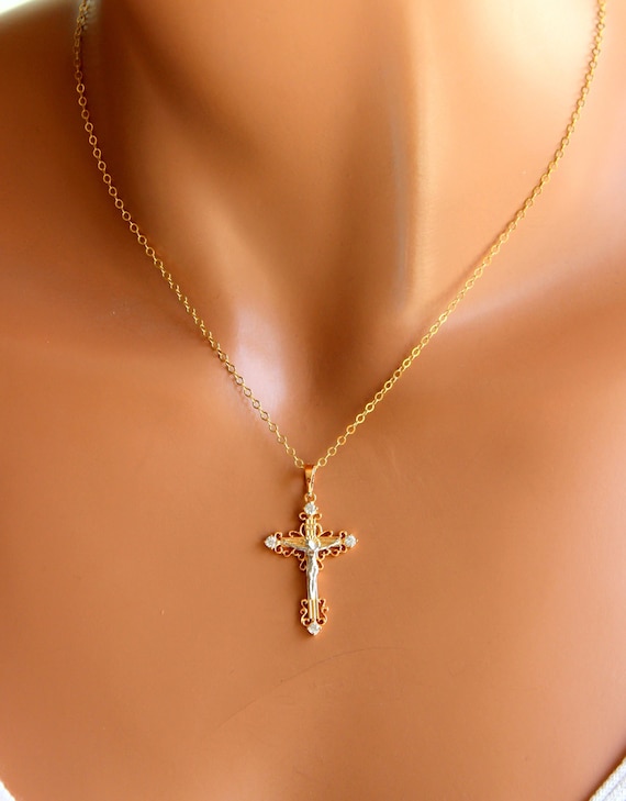 Buy BEST SELLER Gold Rosary Necklace Women Crucifix Cross Necklaces Virgin  Mary Catholic Christian Jewelry Confirmation Gift Online in India - Etsy