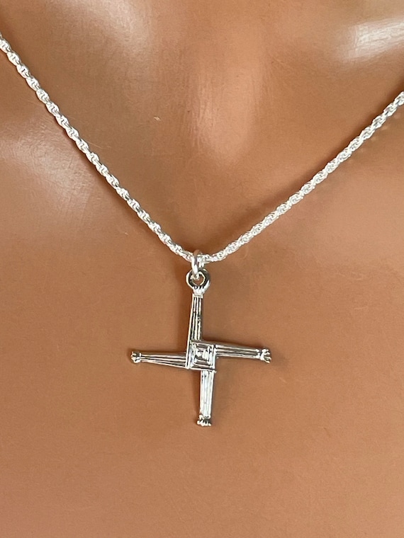 Sterling Silver Saint Brigids Cross Necklace Irish Celtic Crosses Gold Women Girls Jewelry Catholic High Quality Gift