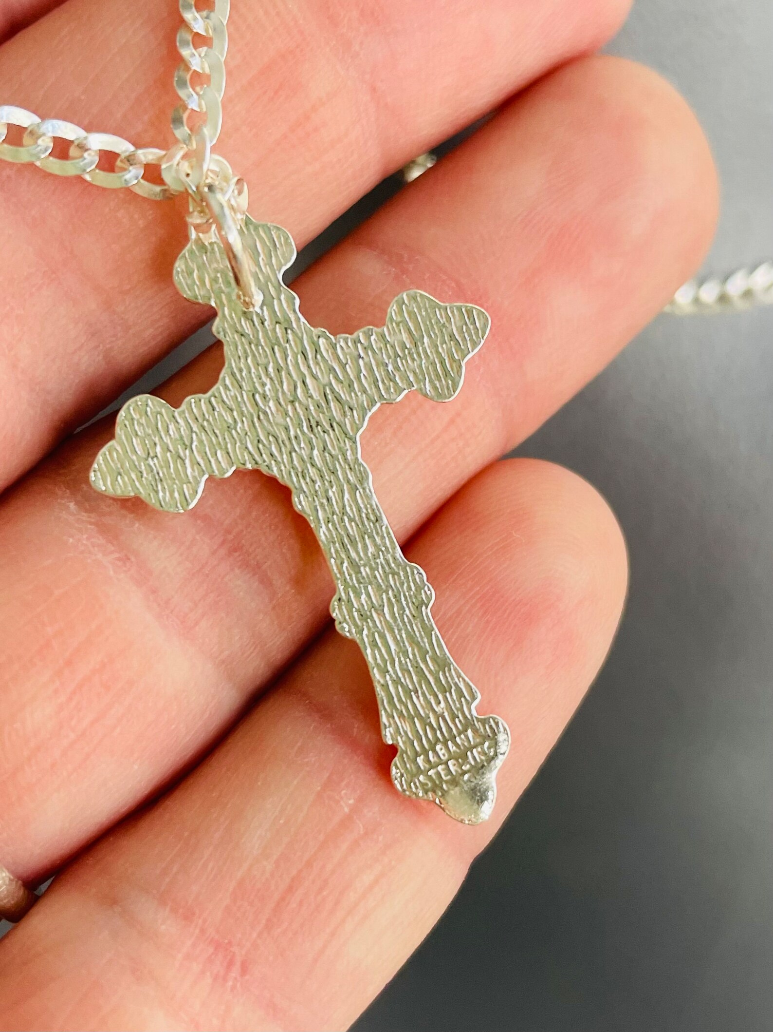 Large 925 Sterling Silver Crucifix Cross Pendant Necklace for Etsy