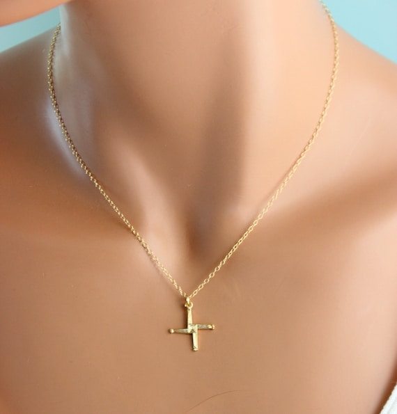 BEST SELLER Saint Brigids Cross Necklace Irish Celtic Crosses Gold Filled Sterling Silver Women Girls Jewelry Catholic High Quality Gift