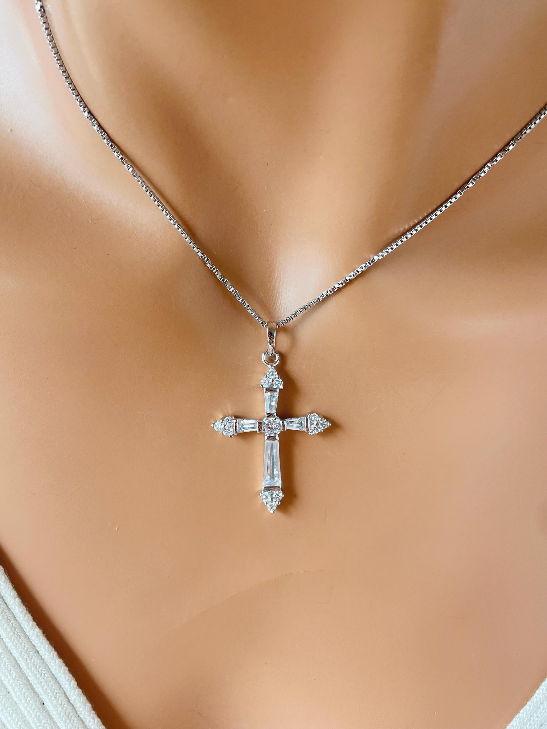 CROSS NECKLACE Cross CRYSTAL Crystal Necklace To West East ECHO 