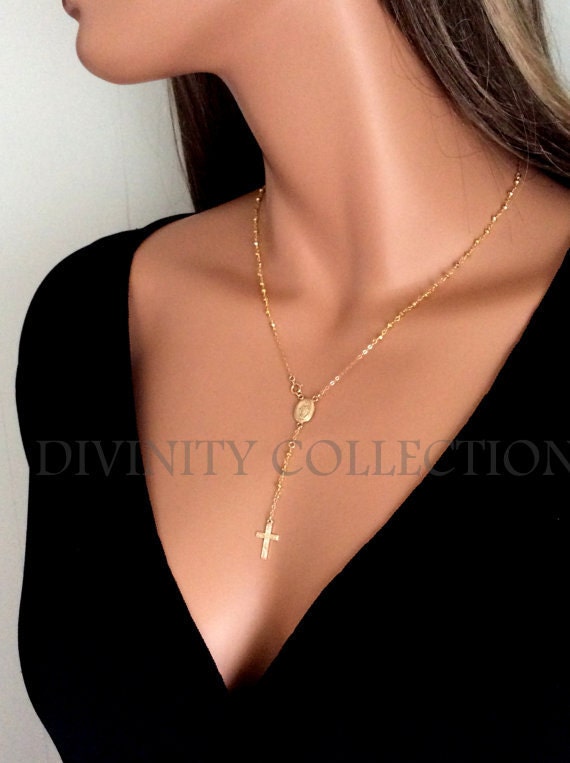 14k Gold Filled Rosary Necklace for women 925 sterling silver rosary, Catholic jewelry  rosaries cross necklaces confirmation gift 3mm beads