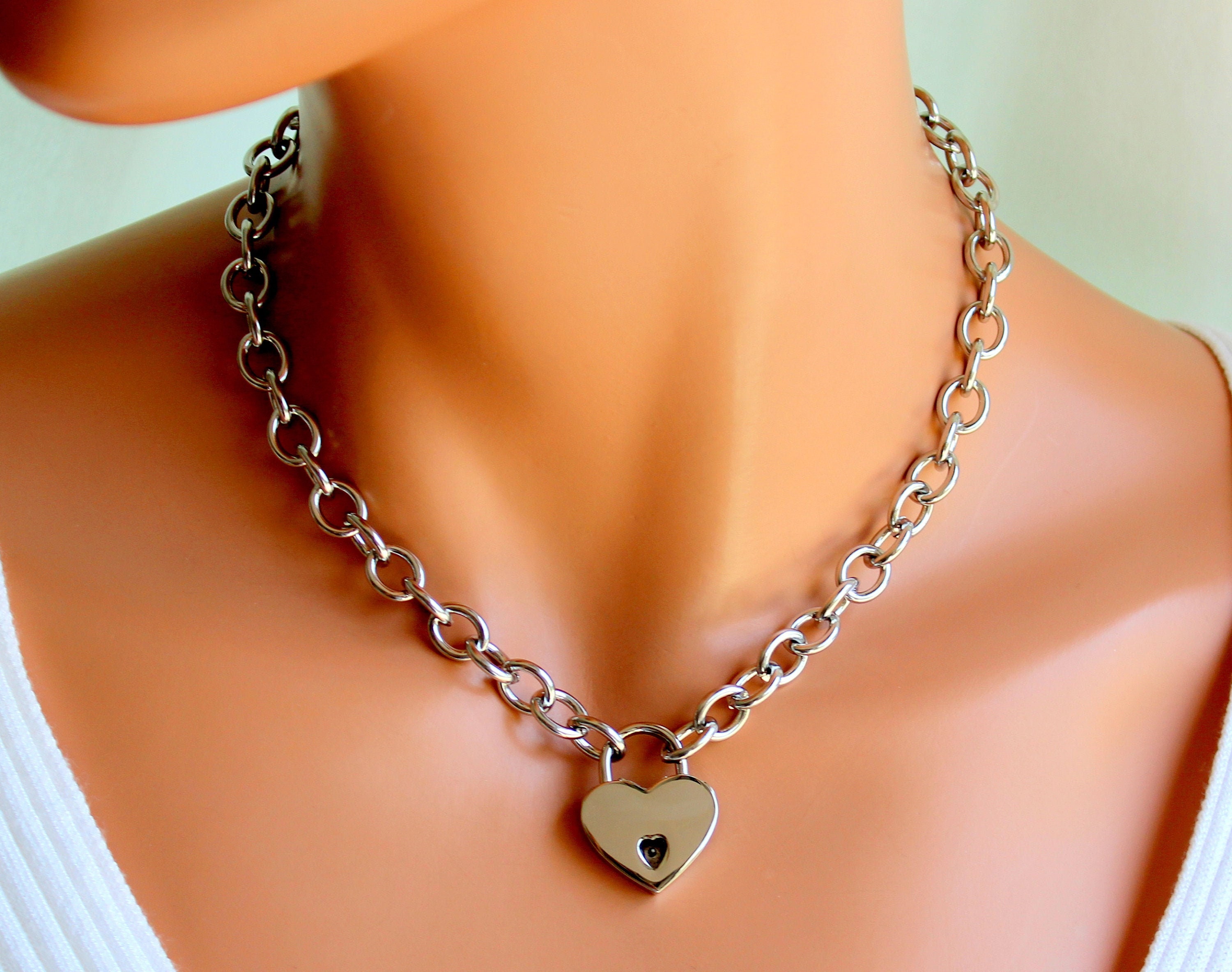 Stainless Steel Louis Functional Lock Necklace