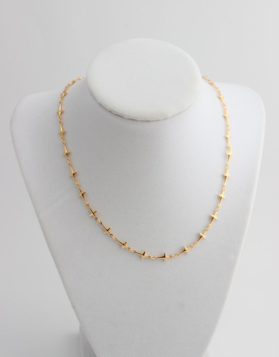 Cross Necklace Women Bracelet Wrap Small Sideways Crosses Gold Filled Little Charm Pendant Necklaces