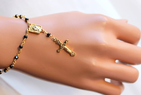 14K YELLOW GOLD ORIGINAL TRI COLOR ROSARY BRACELET | Patty Q's Jewelry Inc