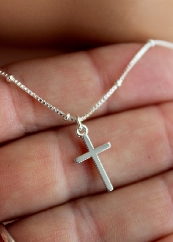 Italian Sterling Silver Sideways Cross Necklace | Ross-Simons