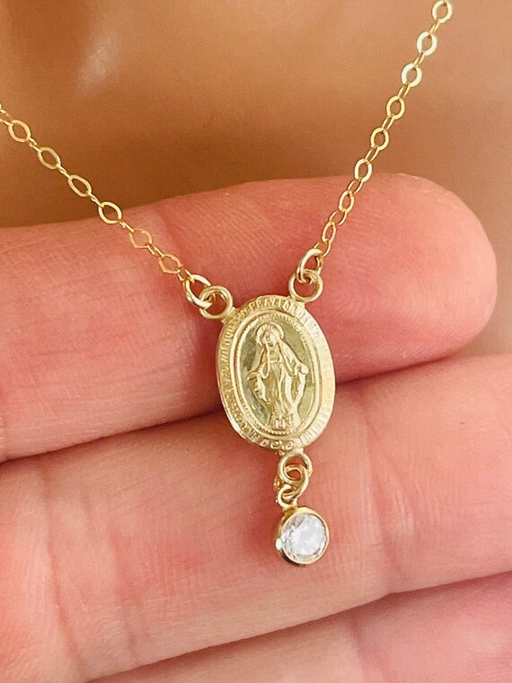 Wunderbare Medaille Anhänger, Sterling Silber Jungfrau Maria