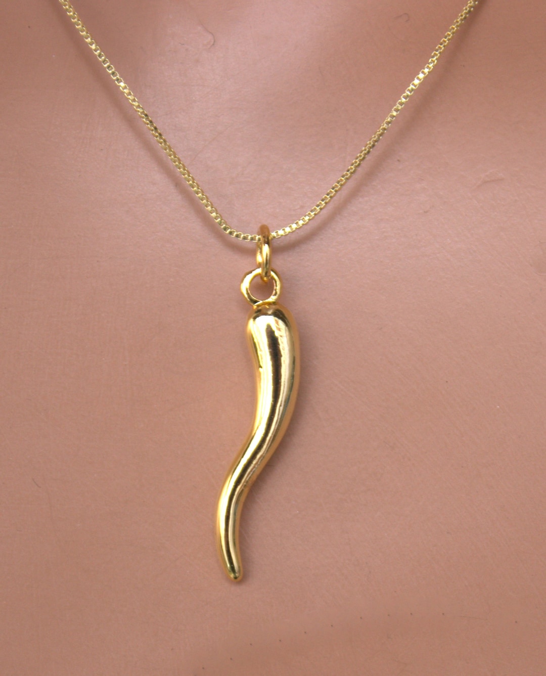 BEST SELLER Italian Horn Pendant Necklace 18k Gold Filled Box Etsy
