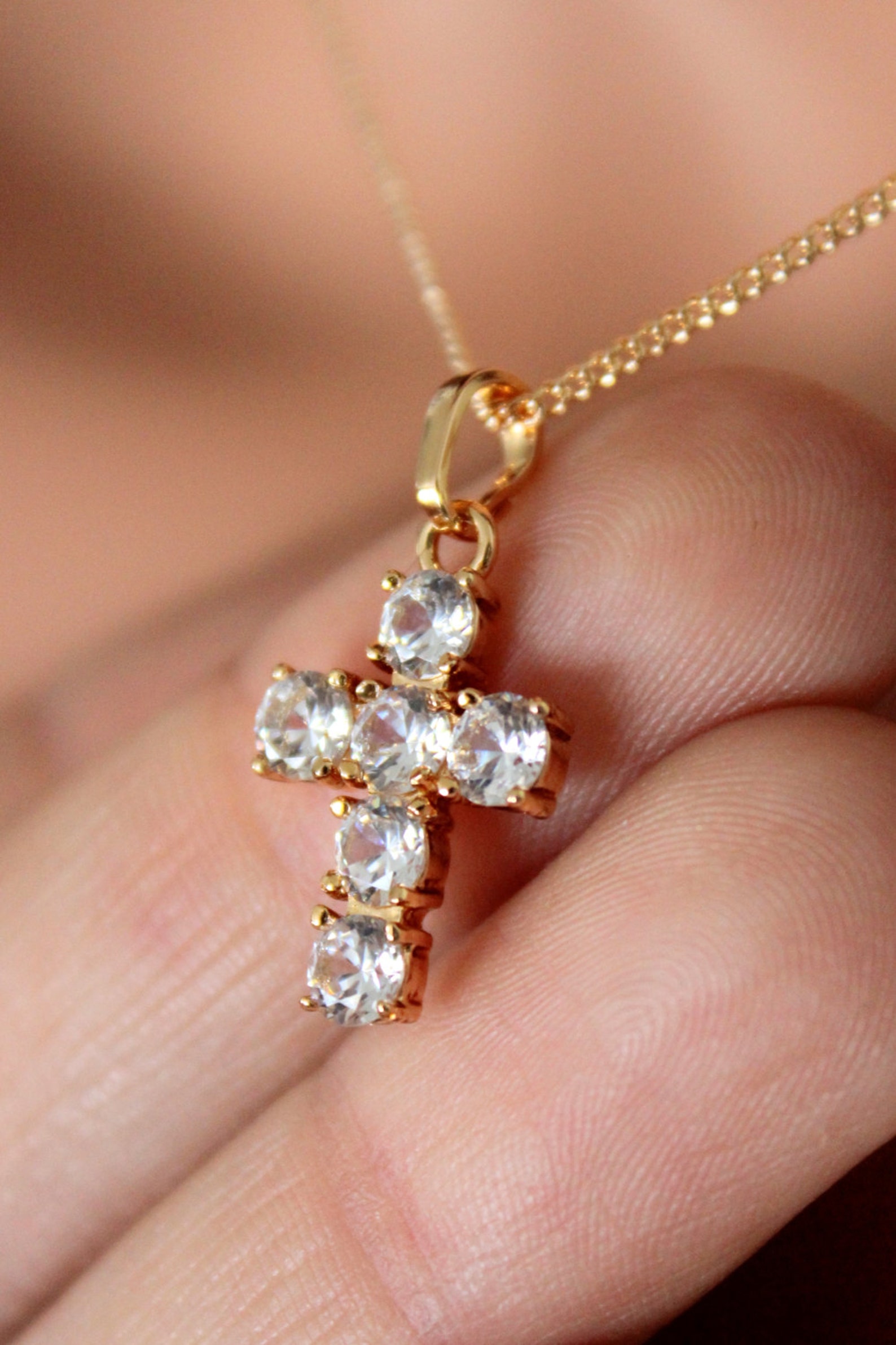 Cross Necklace Women Gold Filled Crystal Pendant High Quality Etsy