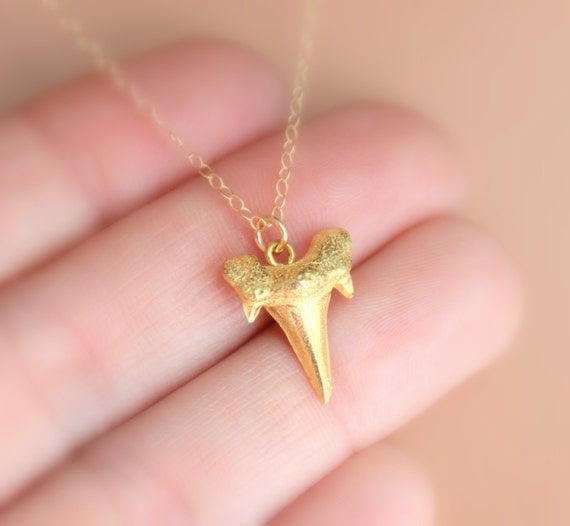 Sharks Tooth Pendant Necklace Gold Filled Women Girls Mystical Shark's Teeth Charm Sterling Silver Vermeil Custom Jewelry Gift