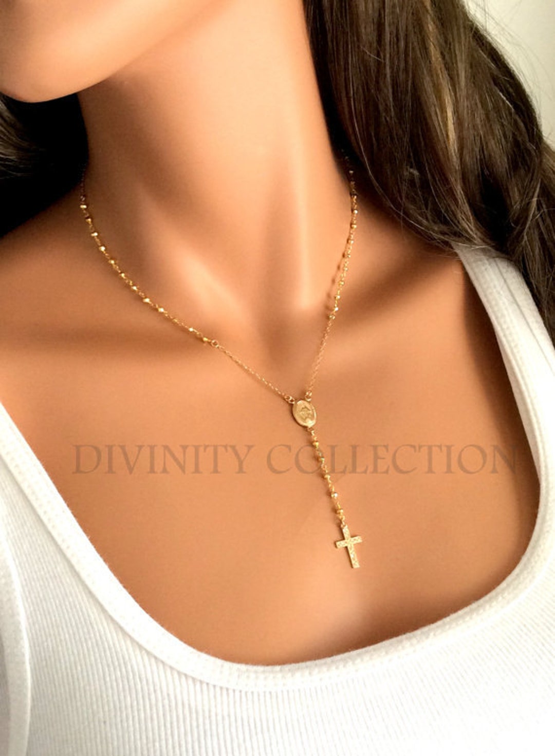 Gold Catholic Rosary Necklace 2024 | favors.com