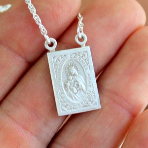 Scapular Necklace Sterling Silver Jewelry Women Men Pendant Protection Necklaces High Quality Gift Unisex Catholic Scapulars