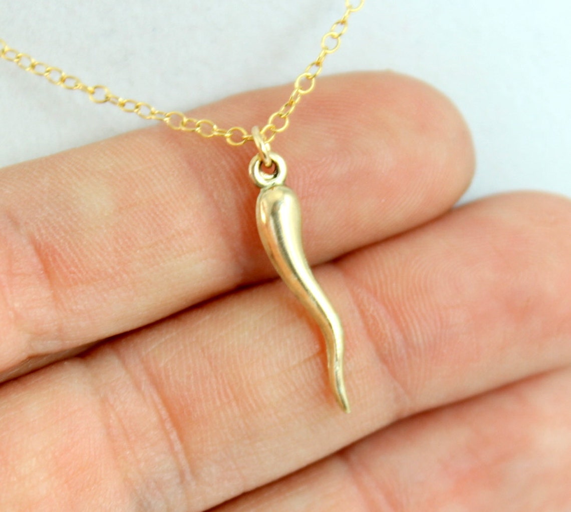BEST SELLER Italian Horn Pendant Necklace Gold Filled or Etsy