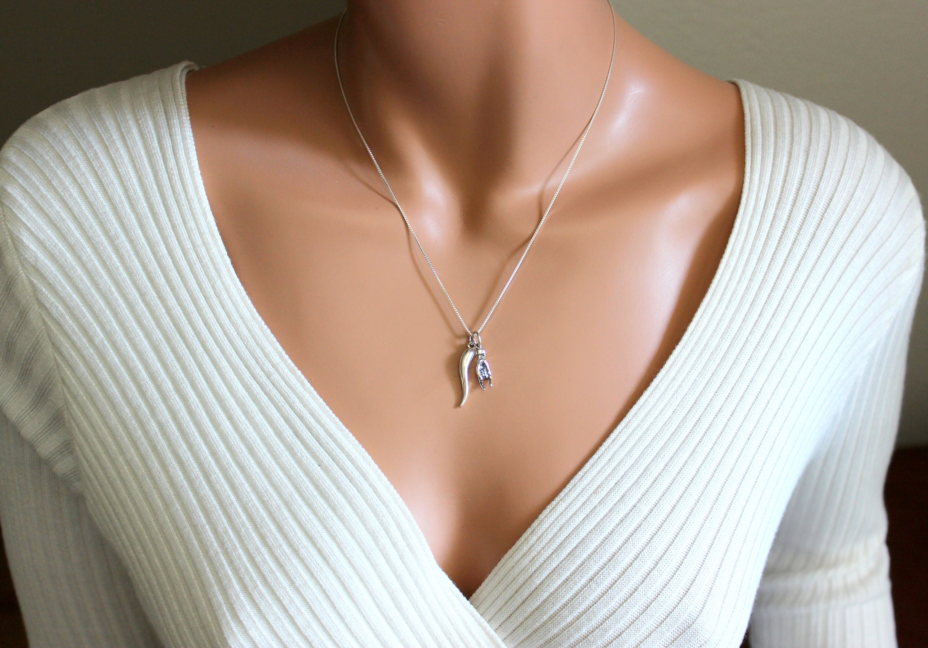 Mano cornuto 2024 and cornicello necklace