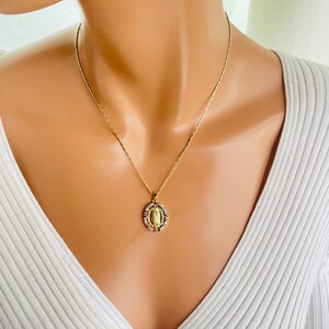 Gold Guadalupe Pendant Necklace for Women, Religious Jewelry Virgin ...