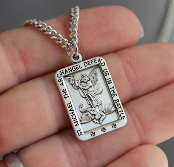 BEST SELLER Sterling Silver ST Michael Pendant Necklace Michael Necklaces Protection Mens Stainless Steel 925 Silver Jewelry Medium Pendant