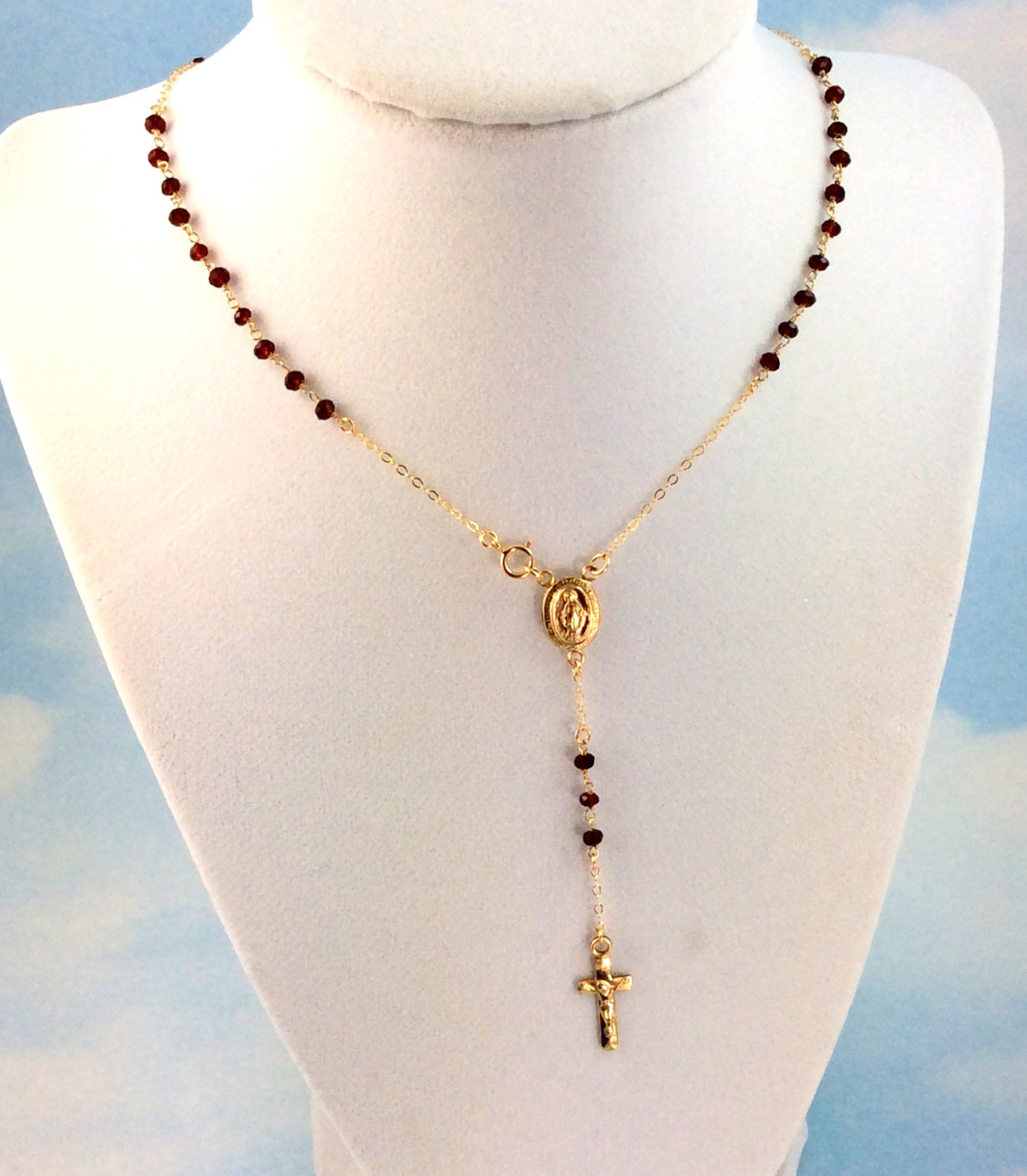 Gold rosary sale necklace for female