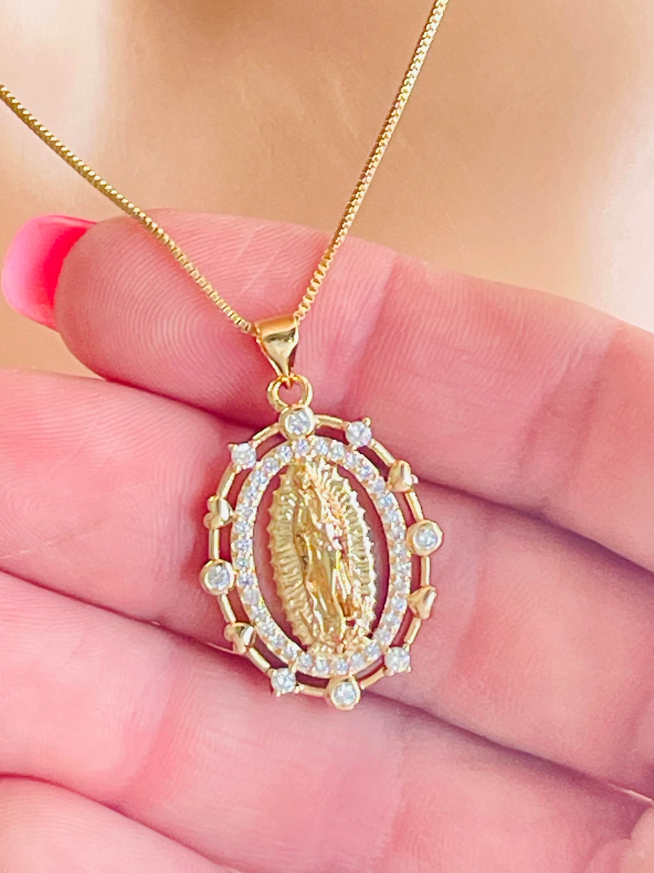 Virgen de guadalupe necklace rose gold deals