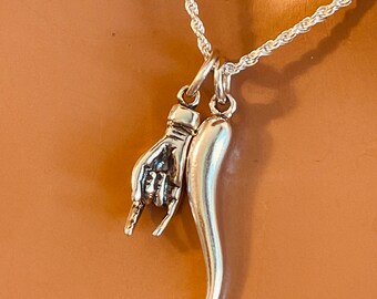 corno necklace silver LORO ENOF ロロ Sterling Silver Polished 