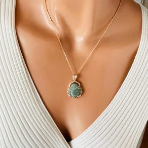 18K Gold Filled Jade Buddha Pendant Necklace - Tibetan Buddhism Jewelry ...