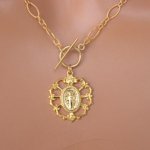 Collar de rosario lleno de oro mujeres joyería católica rosario de oro  regalo religioso 14k rosarios llenos de oro señoras collar cruzado -   México