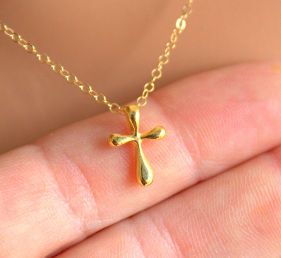 BEST SELLER Gold Cross Charm Necklace Women Girls Dainty Sterling Silver Cross Dainty Small Necklaces Confirmation Gift Faith