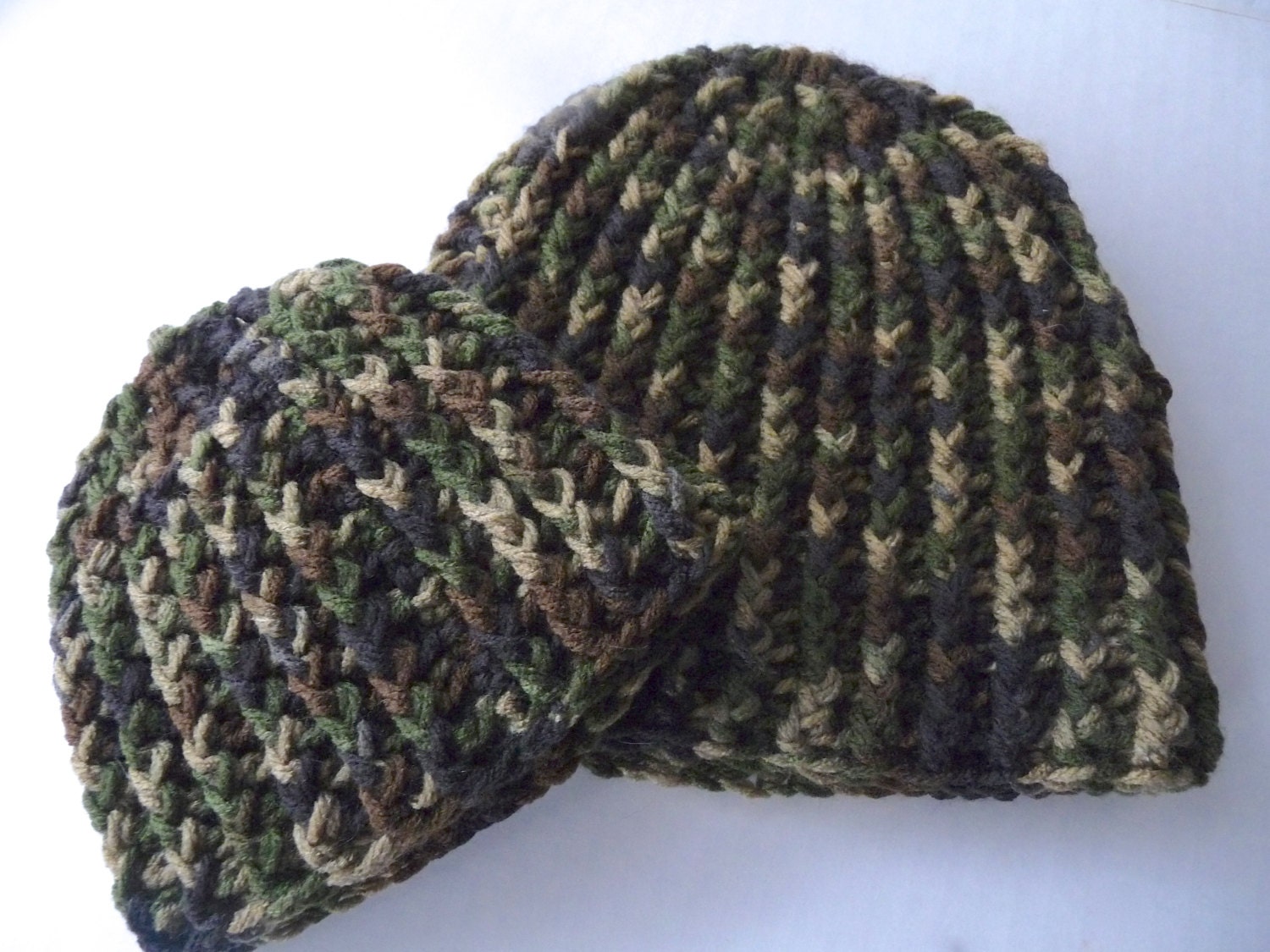 Camo Hat Crochet Daddy and or Baby Boy 