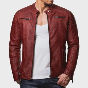 Giacca in pelle multicolore, giacca da motociclista in pelle color block, giacca patchwork vintage, cappotto streetwear retrò, capospalla unisex alla moda
